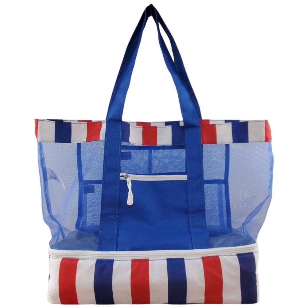 Mesh Beach Pool Bag With A Cooler Bag Underneath